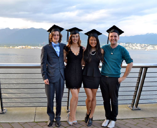 Who knew four Honours Bio nerds could clean up this nice! Photo of Chris Greyson-Gaito, Madison Grist, Michelle Chen and Kyle Crowther.